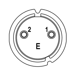 2 Contact Plug Female E Coding 90° Connector