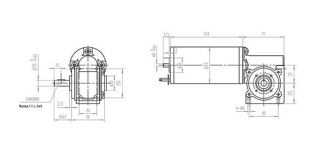 DC Motor With Worm Gearbox and Encoder - 3