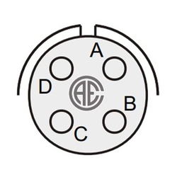 4 Contact Receptacle 180° Straigth Male Military Connector (VG 95234)