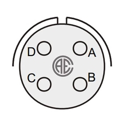 4 Contact Receptacle 180° Straigth Female Military Connector (VG 95234)