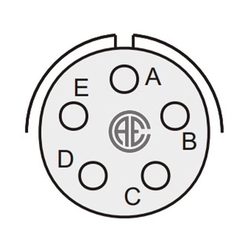 5 Contact Receptacle 180° Straigth Male Military Connector (VG 95234)