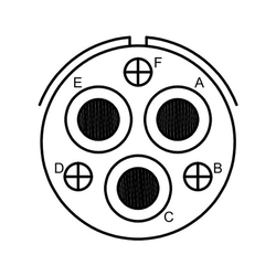 6 Contact Receptacle 180° Straigth Male Military Connector (VG 95234)