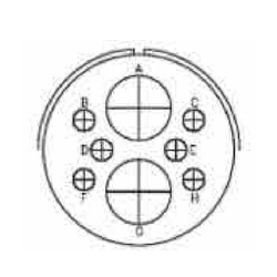 8 Contact Receptacle 180° Straigth Male Military Connector (VG 95234)