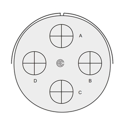 4 Contact Receptacle 180° Straigth Male Military Connector (VG 95234)