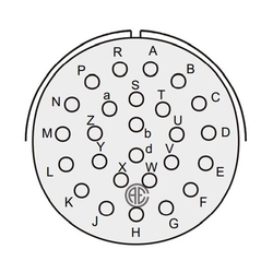 26 Contact Plug 90° Angled Female Military Connector (VG 95234)