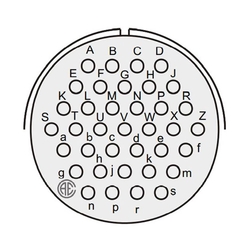 37 Contact Wall Mounting 180° Straigth Female Military Connector (MIL-DTL-5015)