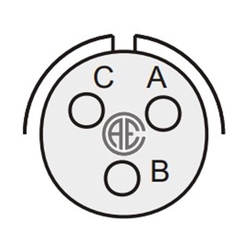 3 Contact Receptacle 180° Straigth Male Military Connector (MIL-DTL-5015)