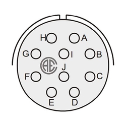 10 Contact Receptacle 180° Straigth Male Military Connector (MIL-DTL-5015)