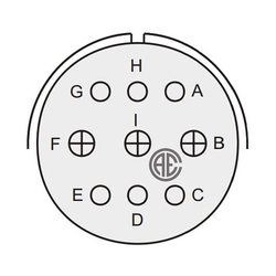 9 Contact Receptacle 180° Straigth Female Military Connector (MIL-DTL-5015)