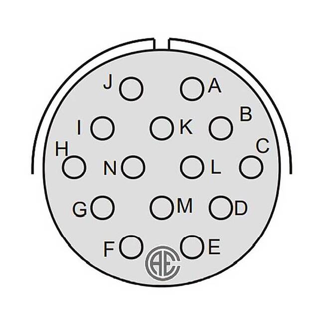 14 Contact Receptacle 180° Straigth Female Military Connector (MIL-DTL-5015) - 2
