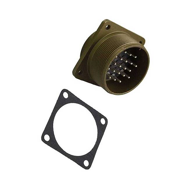4 Contact Receptacle 180° Straigth Male Military Connector (MIL-DTL-5015) - 1