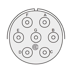 7 Contact Receptacle 180° Straigth Female Military Connector (MIL-DTL-5015)
