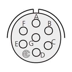 7 Contact Plug 180° Straigth Female Military Connector (MIL-DTL-5015)