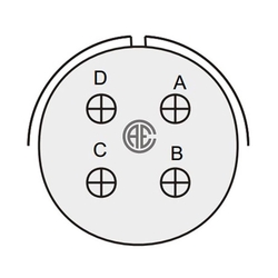 4 Contact Plug 90° Angled Female Military Connector (MIL-DTL-5015)