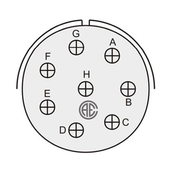 8 Contact Plug 90° Angled Male Military Connector (MIL-DTL-5015)