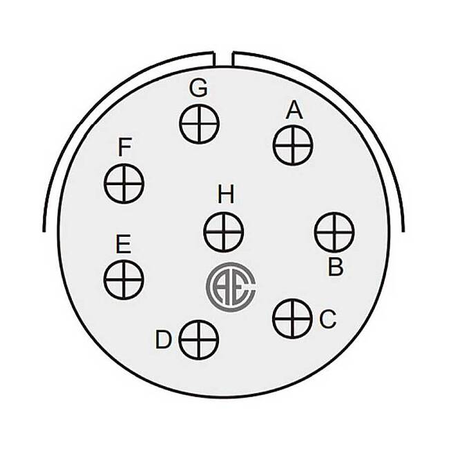 8 Contact Plug 90° Angled Male Military Connector (MIL-DTL-5015) - 2