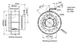 San Ace Takometreli ve PWM Kontrollü Santrifüj 24 V DC Fan