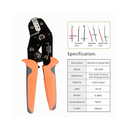 Terminal Crimper Tool for 0.08 - 1.00 mm² Cable